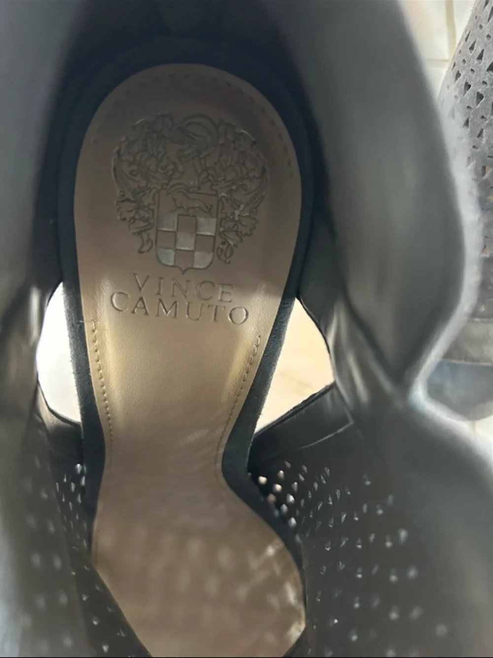 Vince Camuto suede peep
